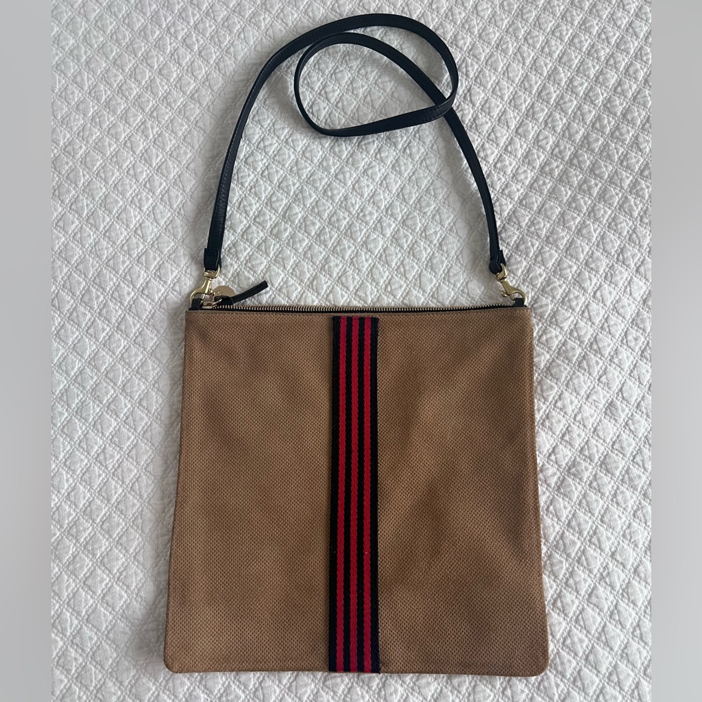 Nwot Clare V. Foldover Clutch With Crossbody Strap